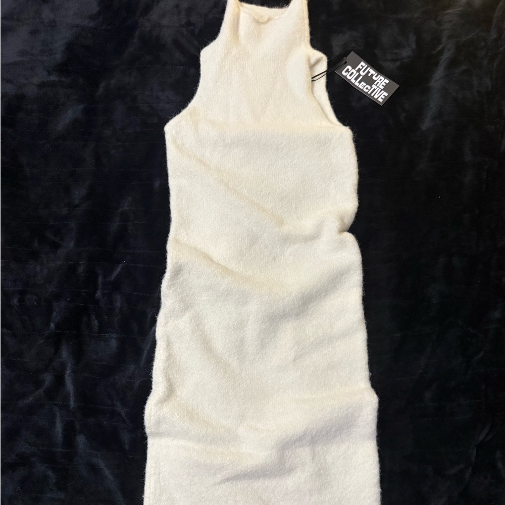 NWT Future Collective Women’s Sleeveless Fuzzy Sweater Midi Dress